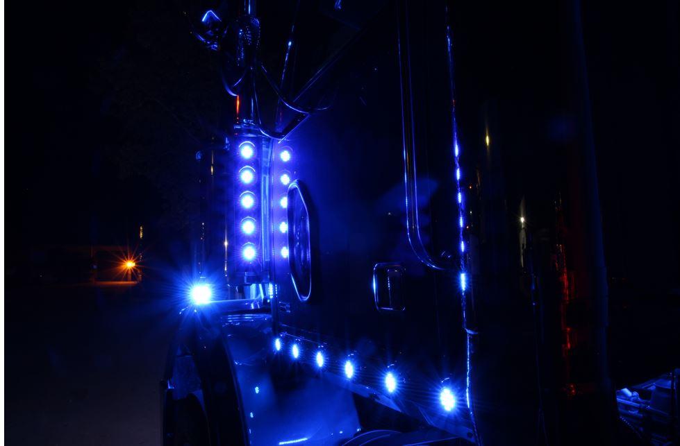 Small Clear Amber LED Marker Light - 8 Diode Flatline Design, 12V, Road Legal