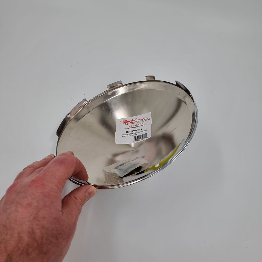 FRONT H/C POINTED 6 UNIV NOTCHES w/SHORT LIP, CHROME