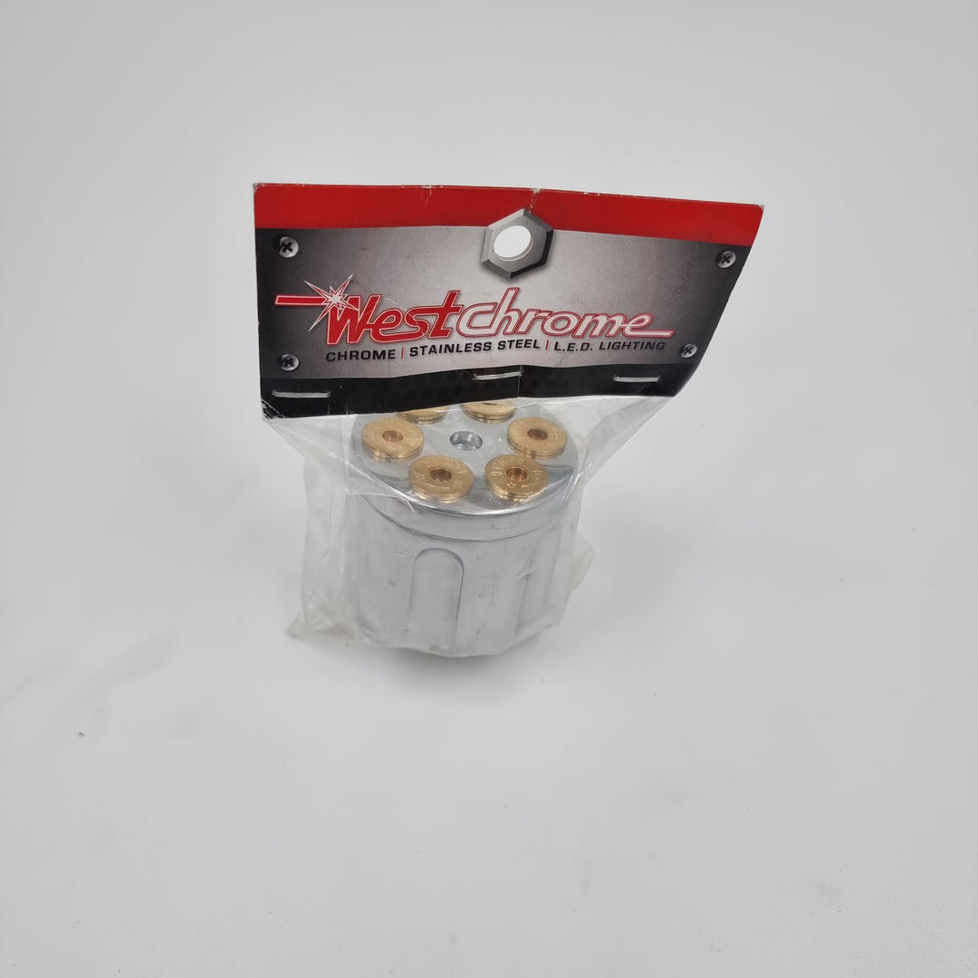 GEAR SHIFT KNOB BULLET CHAMBER STYLE (fits Eaton Fuller Trans. Style 9/10 Speed) CHROME