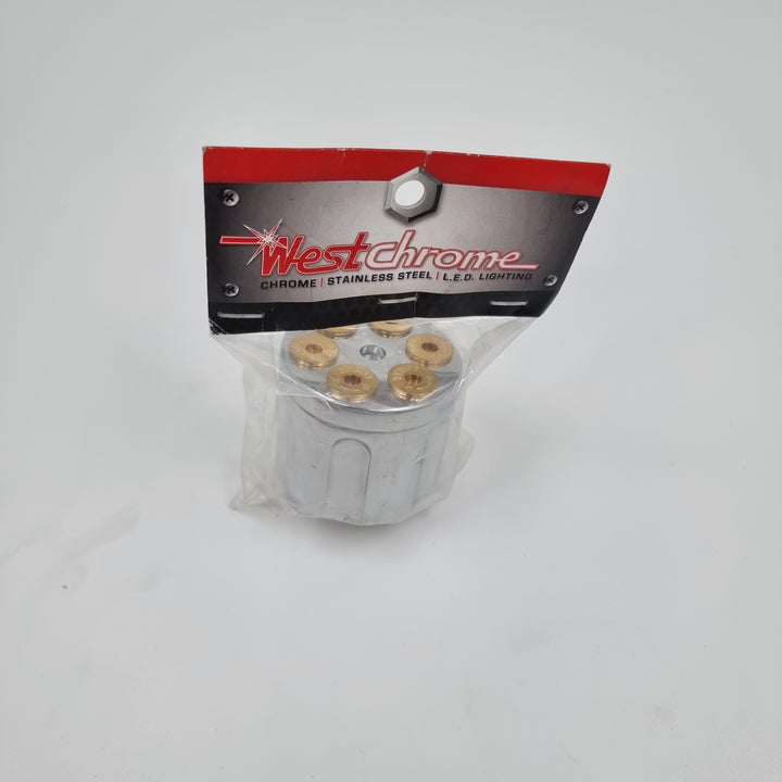 GEAR SHIFT KNOB BULLET CHAMBER STYLE (fits Eaton Fuller Trans. Style 9/10 Speed) CHROME