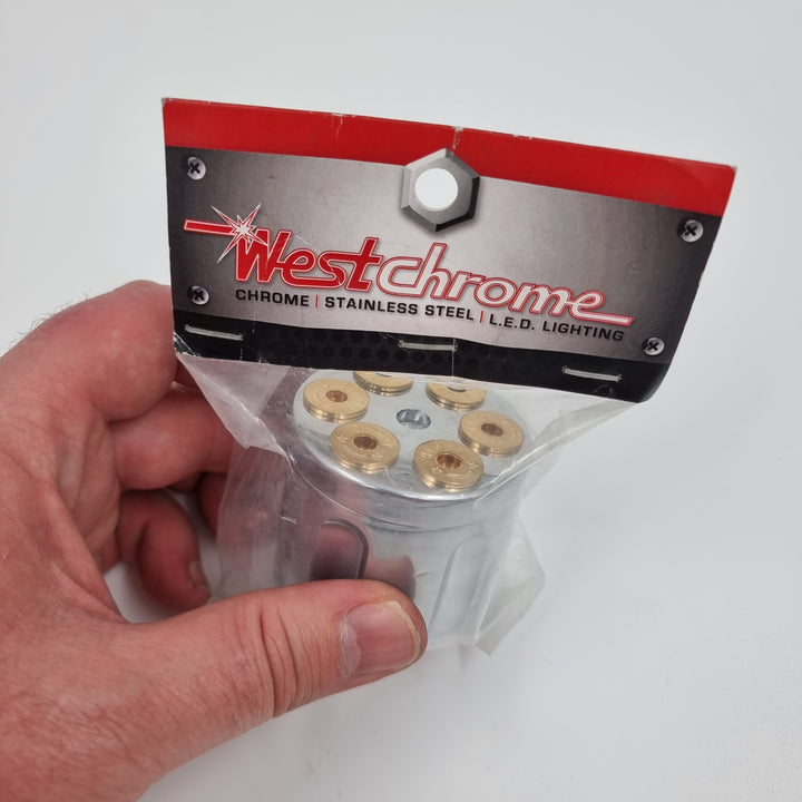 GEAR SHIFT KNOB BULLET CHAMBER STYLE (fits Eaton Fuller Trans. Style 9/10 Speed) CHROME