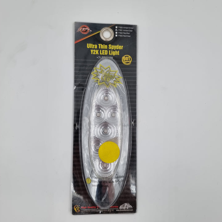 Ultra Thin Spyder Y2K LED Marker Light AMBER/CLEAR, 7led'S, 12v