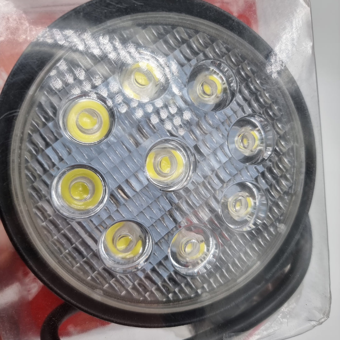 Round Work light Flood Beam, LED (9) 27W 1890 Lumens 12v