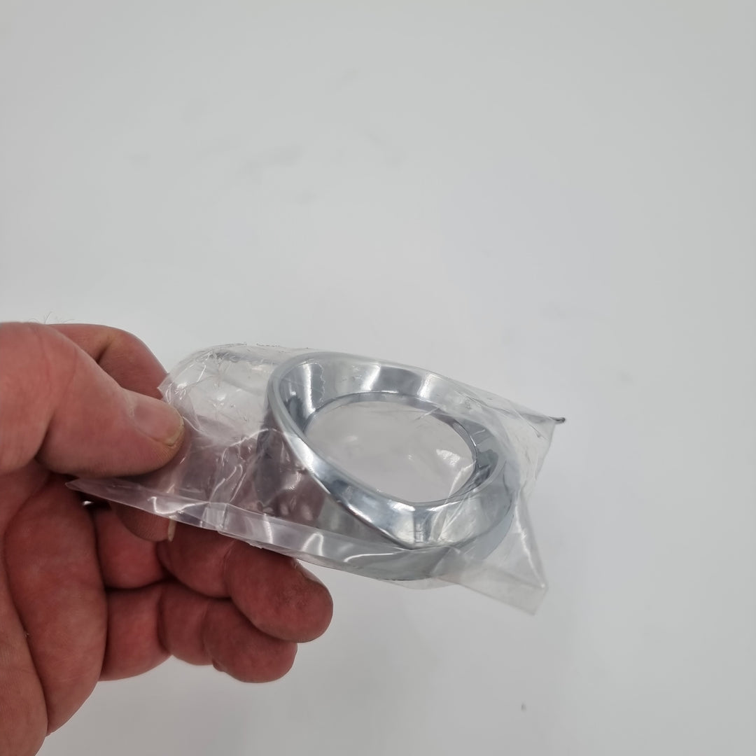 PB, KW GAUGE COVER w/ VISOR for "SMALL GAUGES" , CHROME PLASTIC