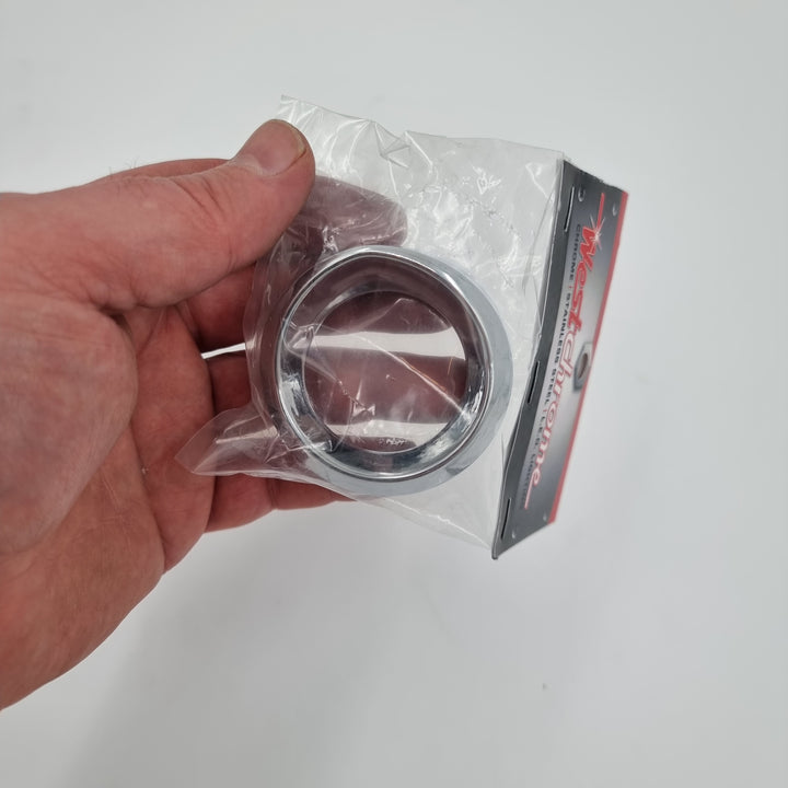 PB, KW GAUGE COVER w/ VISOR for "SMALL GAUGES" , CHROME PLASTIC