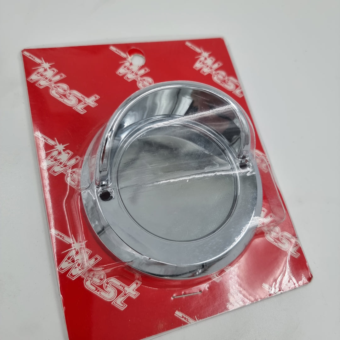 Mirror Bezel, 2", Chrome metalic, with visor