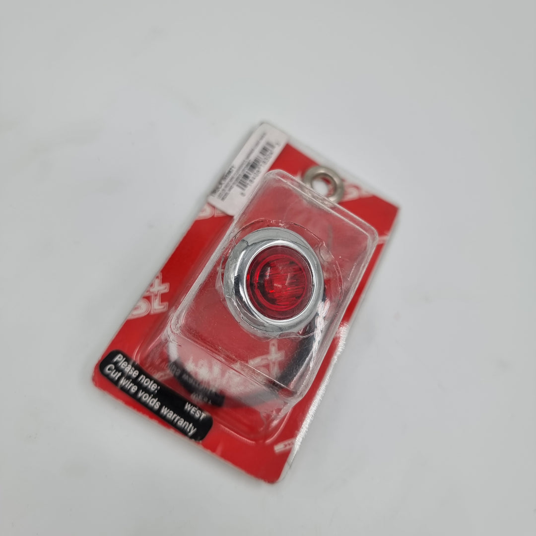 LED (3) RED MINI CLEARANCE MARKER LIGHT W/S.S. BEZEL AND RUBBER GROMMET