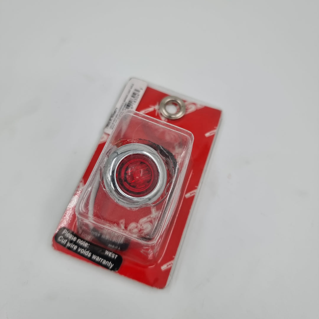LED (3) RED MINI CLEARANCE MARKER LIGHT W/S.S. BEZEL AND RUBBER GROMMET