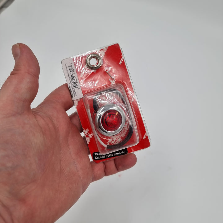 LED (3) RED MINI CLEARANCE MARKER LIGHT W/S.S. BEZEL AND RUBBER GROMMET