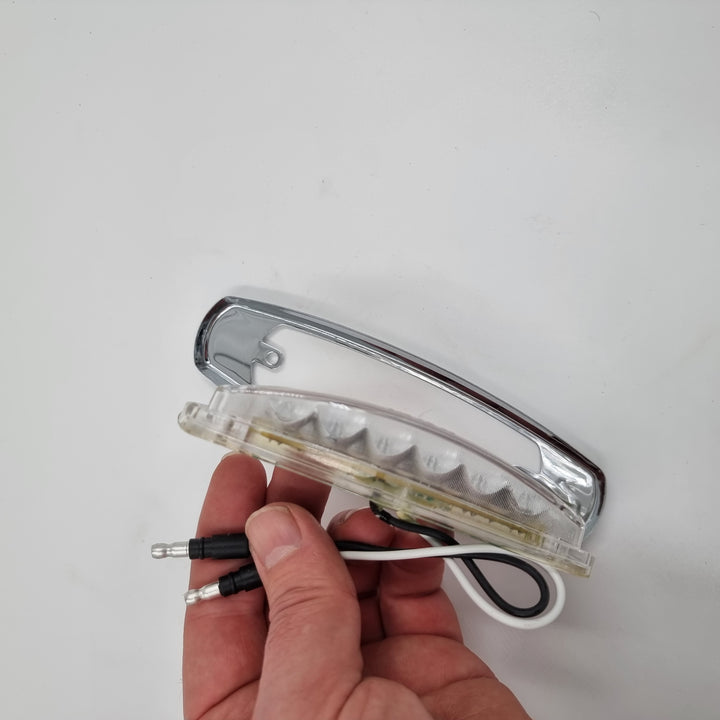 LED (12) PB STYLE MARKER LIGHT w/REFLECTOR  RED/CLEAR LENS