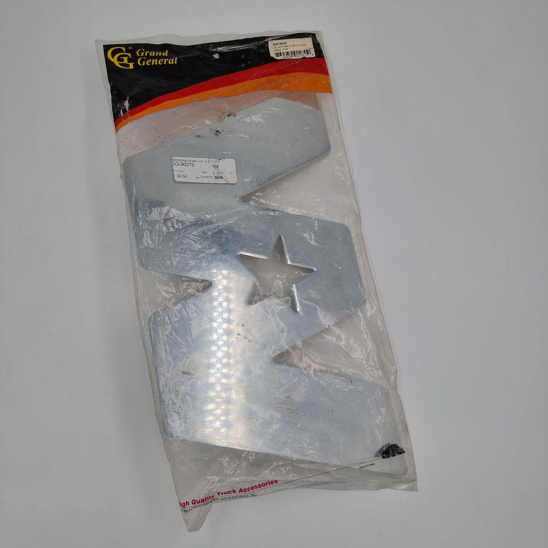 Large Chrome Plated Steel Western Star Cut Out by Grand General USA