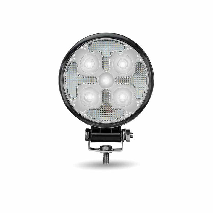 Round High Powered Combo LED Worklight with Amber Strobe - 1800 Lumens
