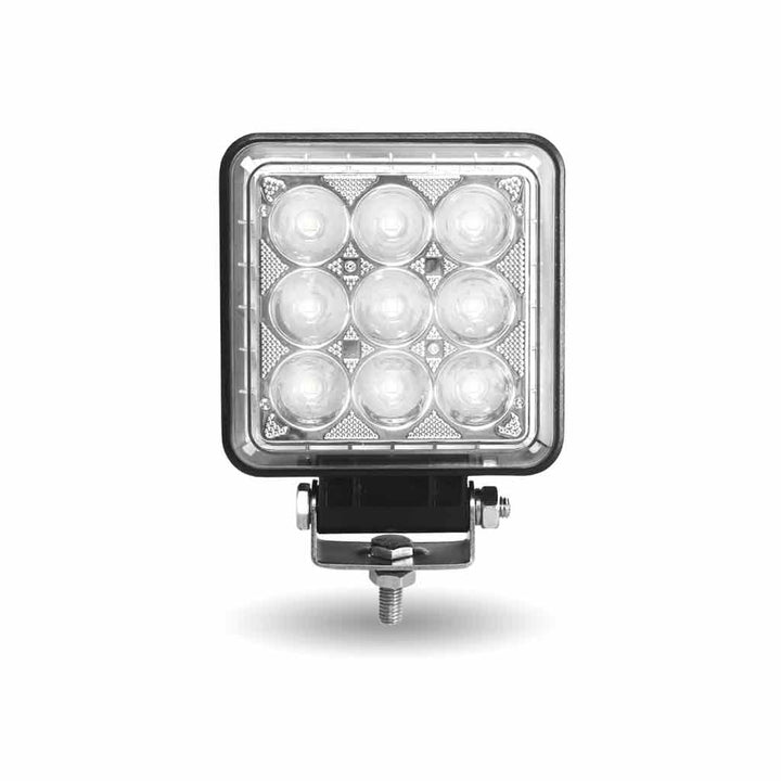 Next Generation Universal White Square Work Light with 360 Degree Side Diodes & Amber Strobe (33 Diodes) - 4000 Lumens