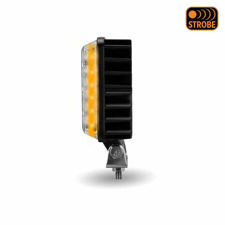 Next Generation Universal White Square Work Light with 360 Degree Side Diodes & Amber Strobe (33 Diodes) - 4000 Lumens