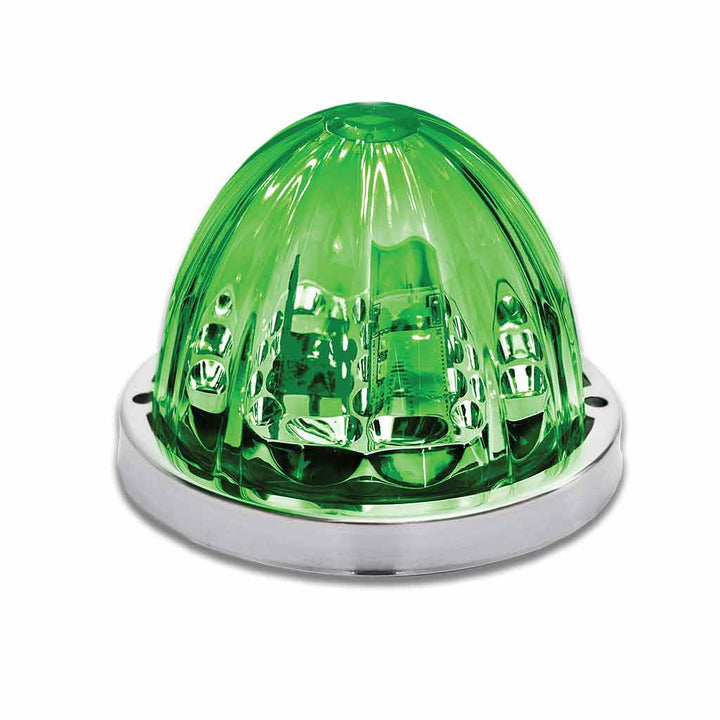 Dual Revolution Amber/Green Watermelon LED with Glass Pattern & Lock Ring