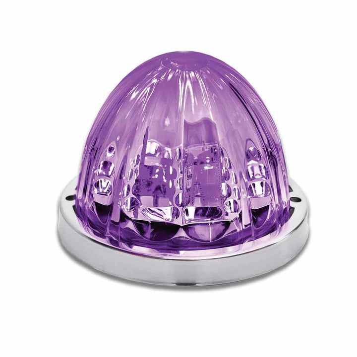Dual Revolution Amber/Purple Watermelon LED with Glass Pattern & Lock Ring