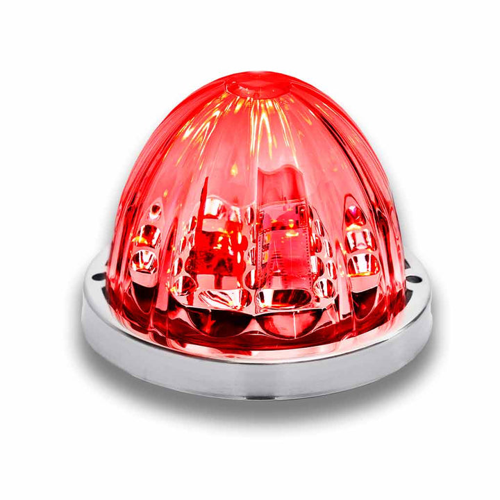 Clear Red Watermelon LED with Glass Pattern & Lock Ring