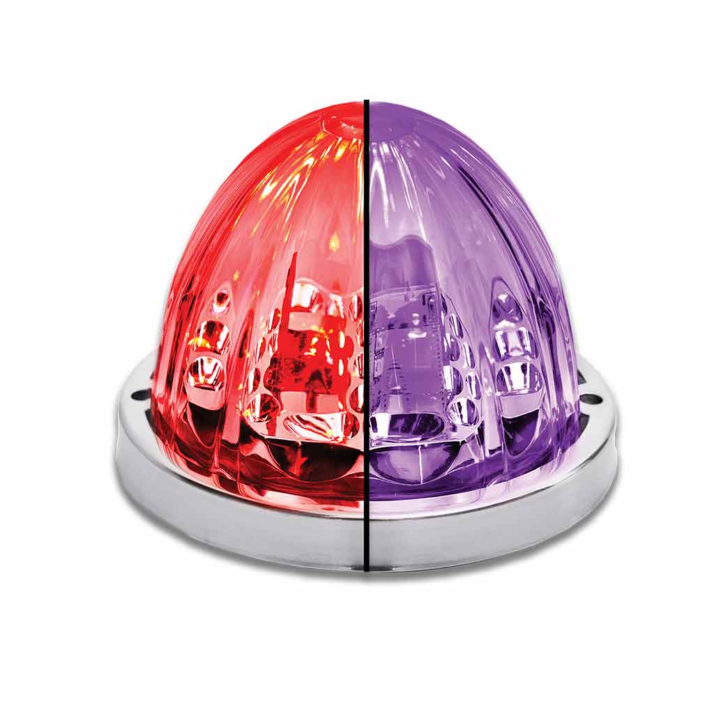 Dual Revolution Red/Purple Watermelon LED with Glass Pattern & Lock Ring