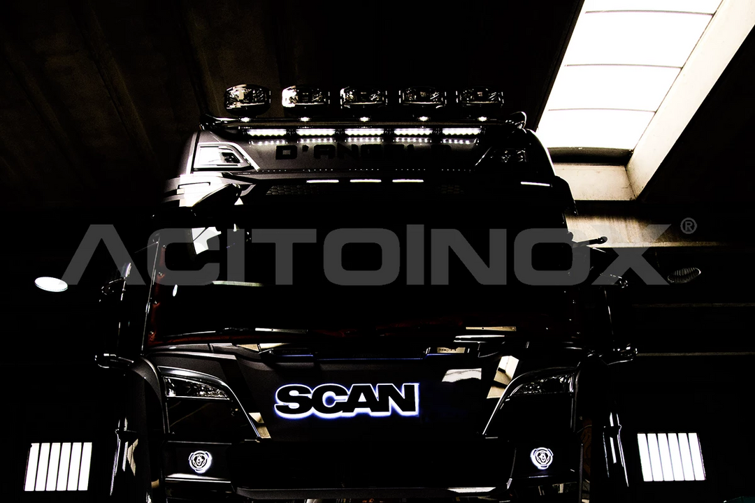 Scania Badge upgrade - Backlit Stainless Steel