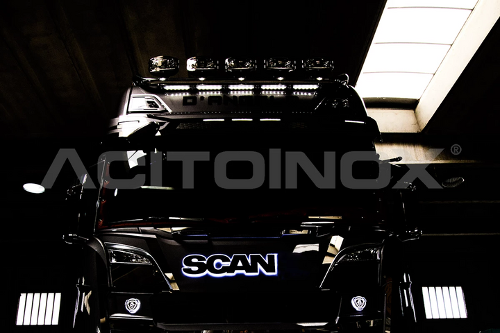 Scania Badge upgrade - Backlit Stainless Steel