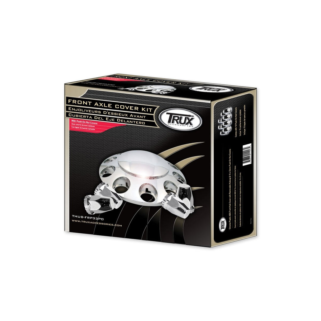 Rounded  PUSH ON Front Wheel Kit Chrome Plastic 33mm