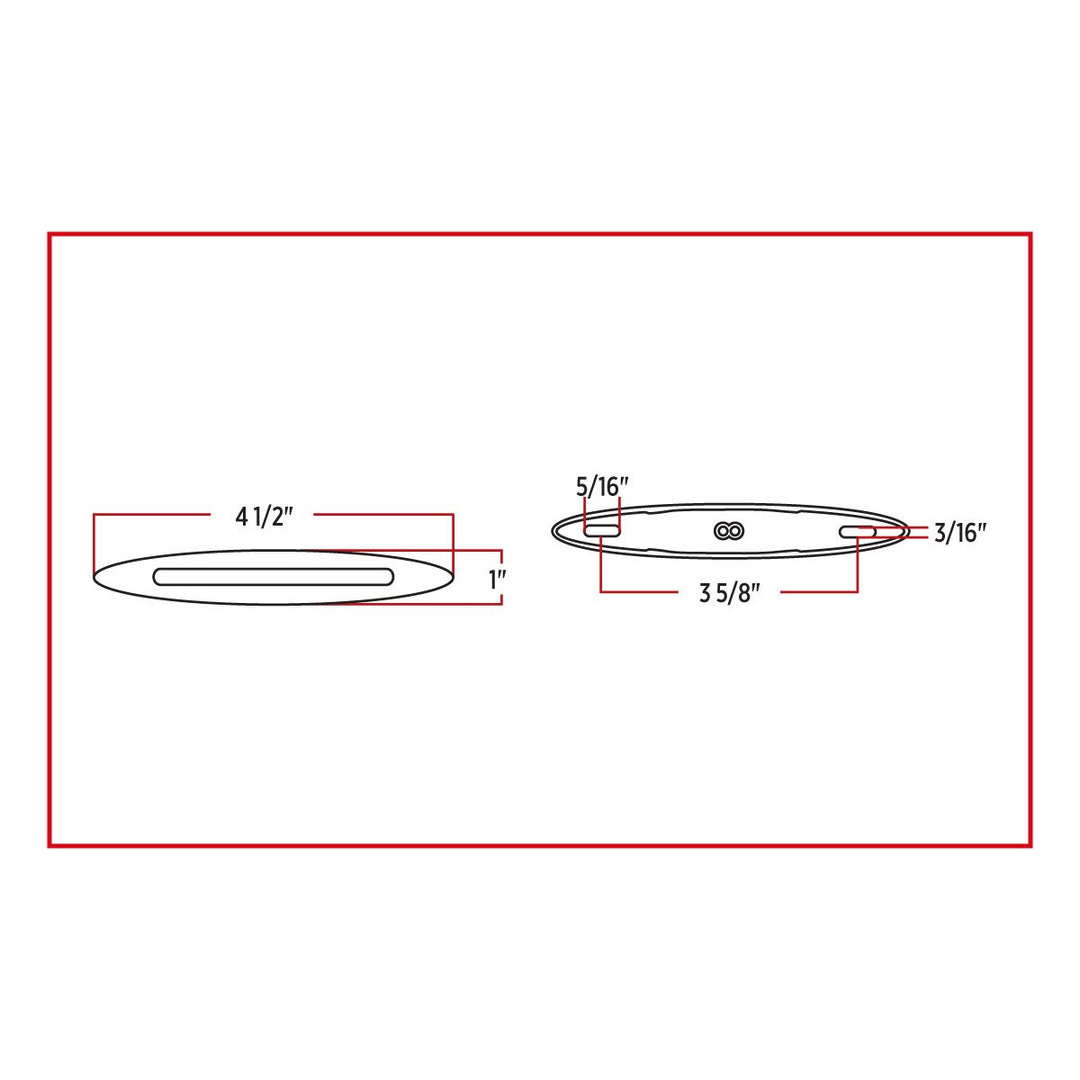 Flatline Clear Amber 1" x4.5" slimline