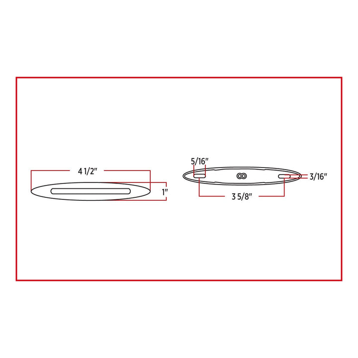 Flatline Clear Amber 1" x4.5" slimline