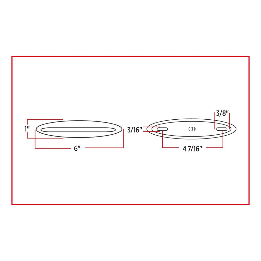 6" Slim Dual Flatline Red Marker to Purple Auxiliary LED Light