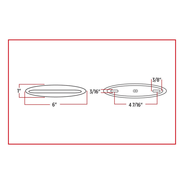 6" Slim Dual Flatline Red Marker to Purple Auxiliary LED Light