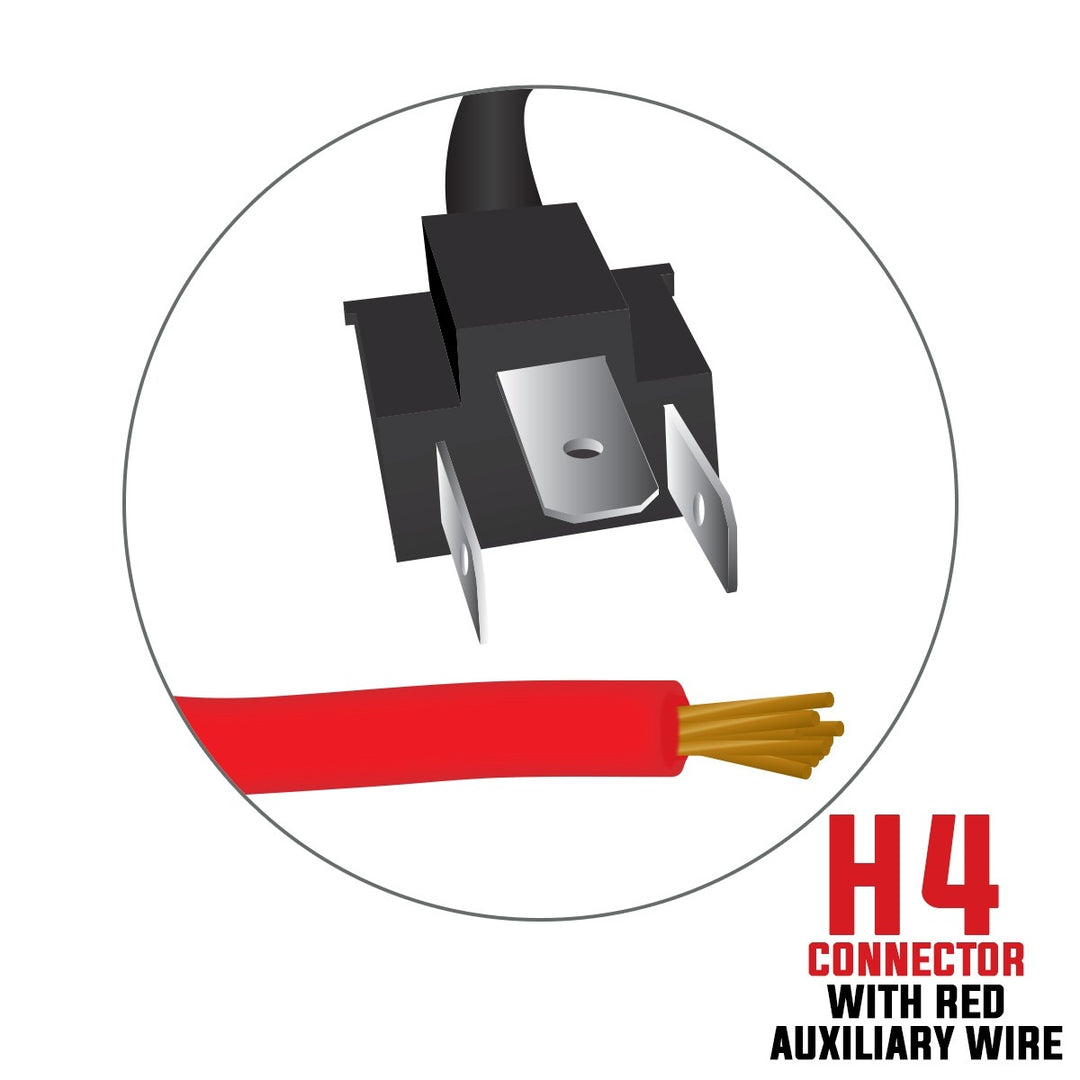 7" Round LED Projector Headlight - Chrome face with White Halo (3,000 Lumens) Combination High & Low Beam