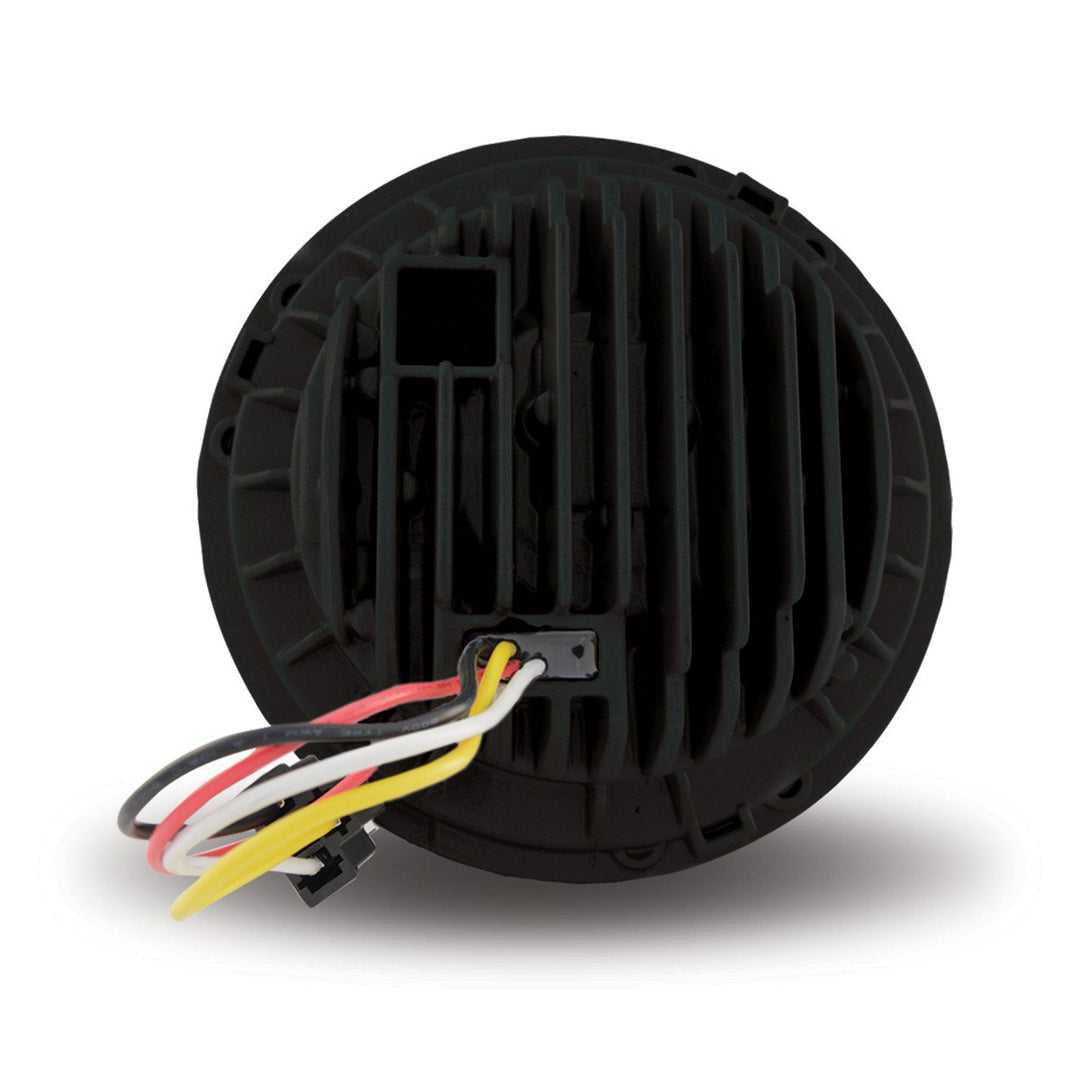 7" Round LED Projector Headlight - Black with White Halo (3,000 Lumens) Combination High & Low Beam