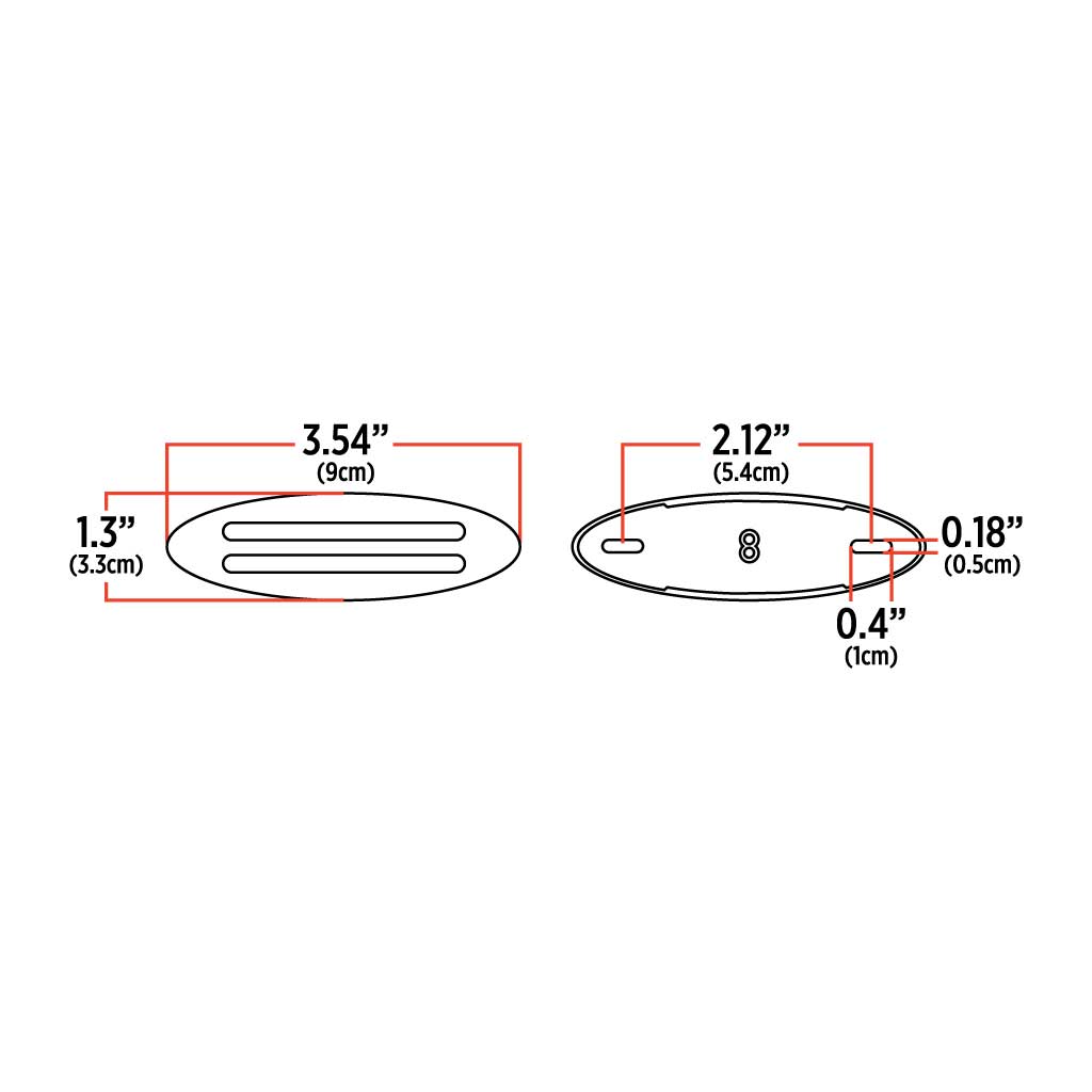 Small Marker Flatline Clear Red LED (8 Diodes)