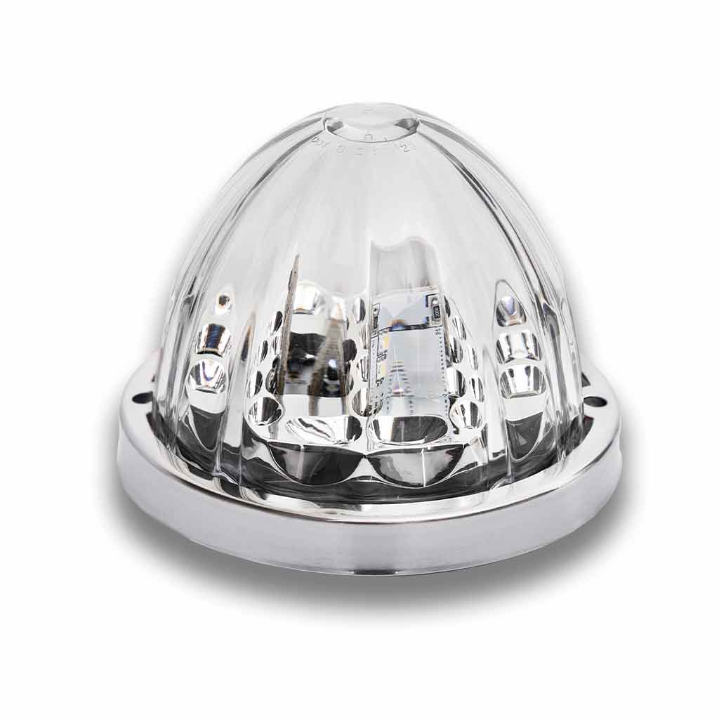 Clear Amber Watermelon LED with Glass Pattern & Lock Ring